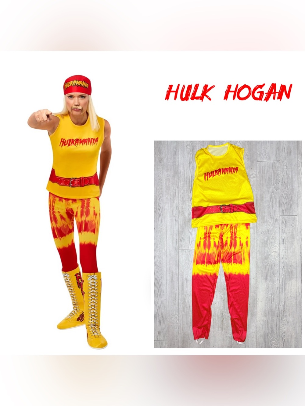 Wwe hulk hogan women’s medium Halloween costume cosplay shirt and pants dress up